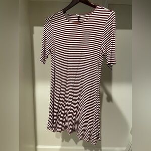 Old Navy Burgundy and White Striped Top